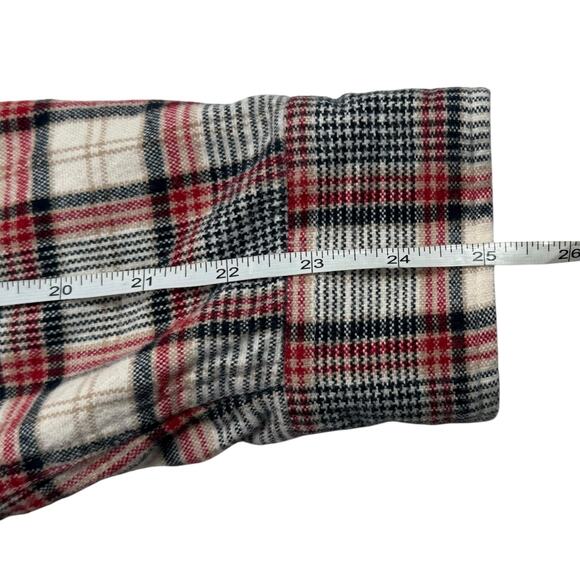 Marine Layer Mens Medium Red Gray Plaid Long Sleeve Flannel Overshirt - Picture 8 of 11